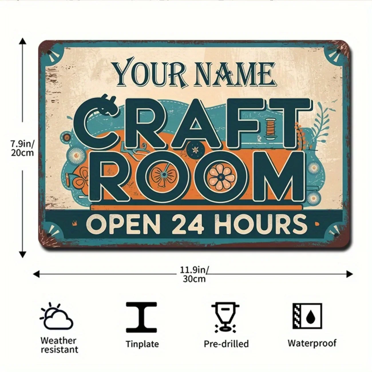 Art Craft Quotes - Insegna Personalizzata Vintage in Metallo per