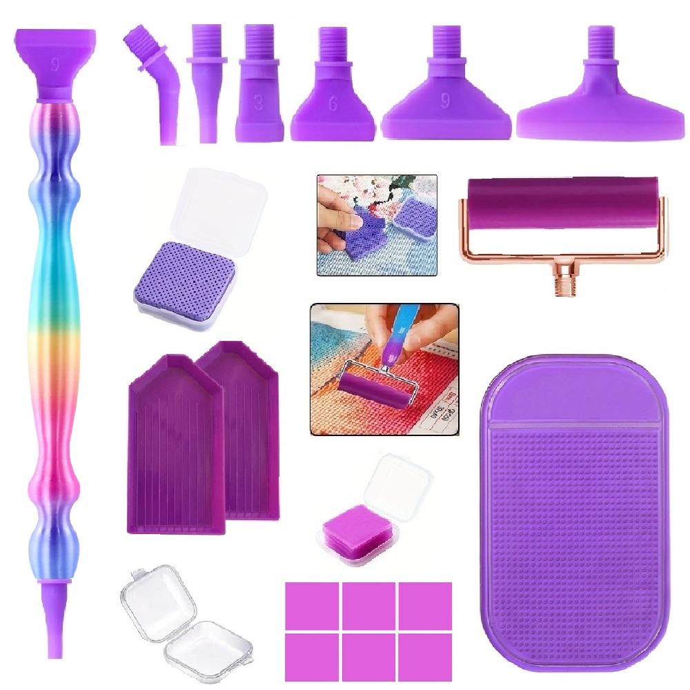 Diamond Painting Kit - Set di strumenti per pittura diamantata