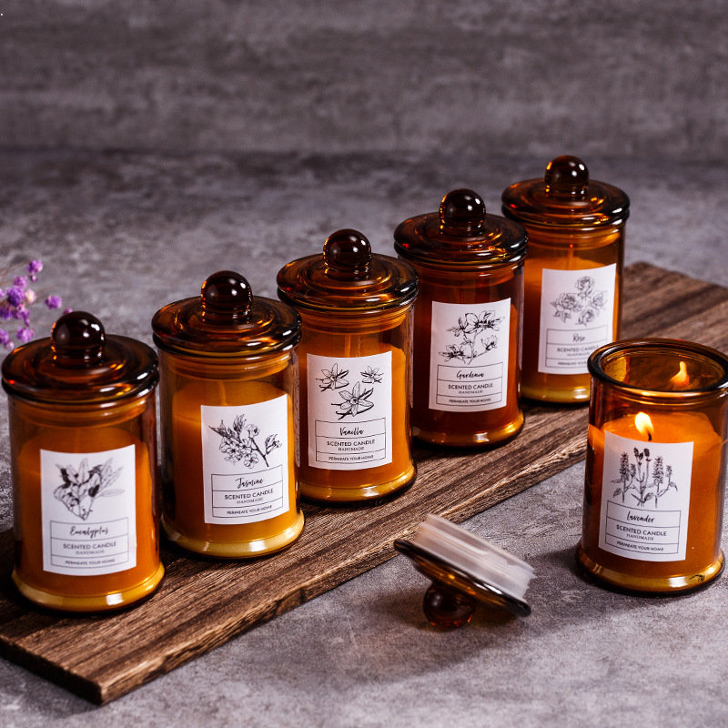 Soy Candle Fragrance Oil - Barattolo di vetro vintage Candela profumata