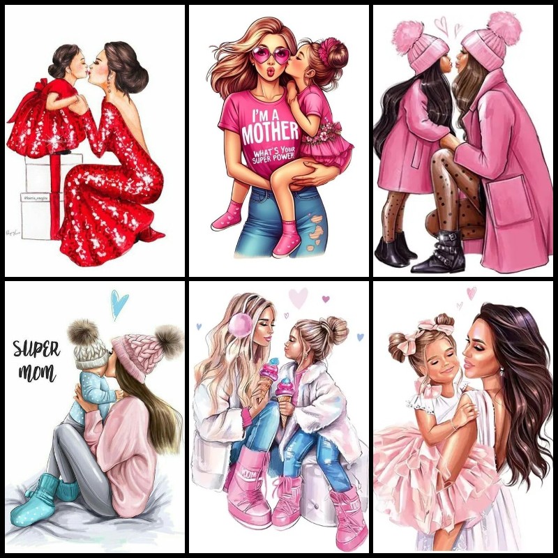 Art Craft Mother'S Day - Madre figlia arte Hobby 5D pittura