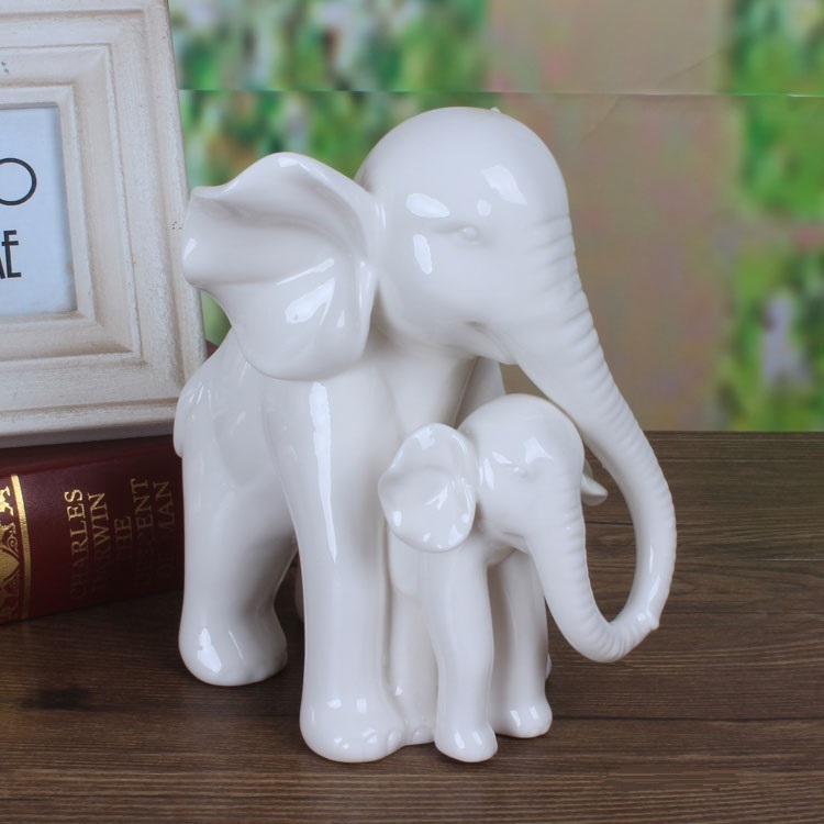 Art Craft Mother'S Day - Toccante porcellana di giada bianca elefante