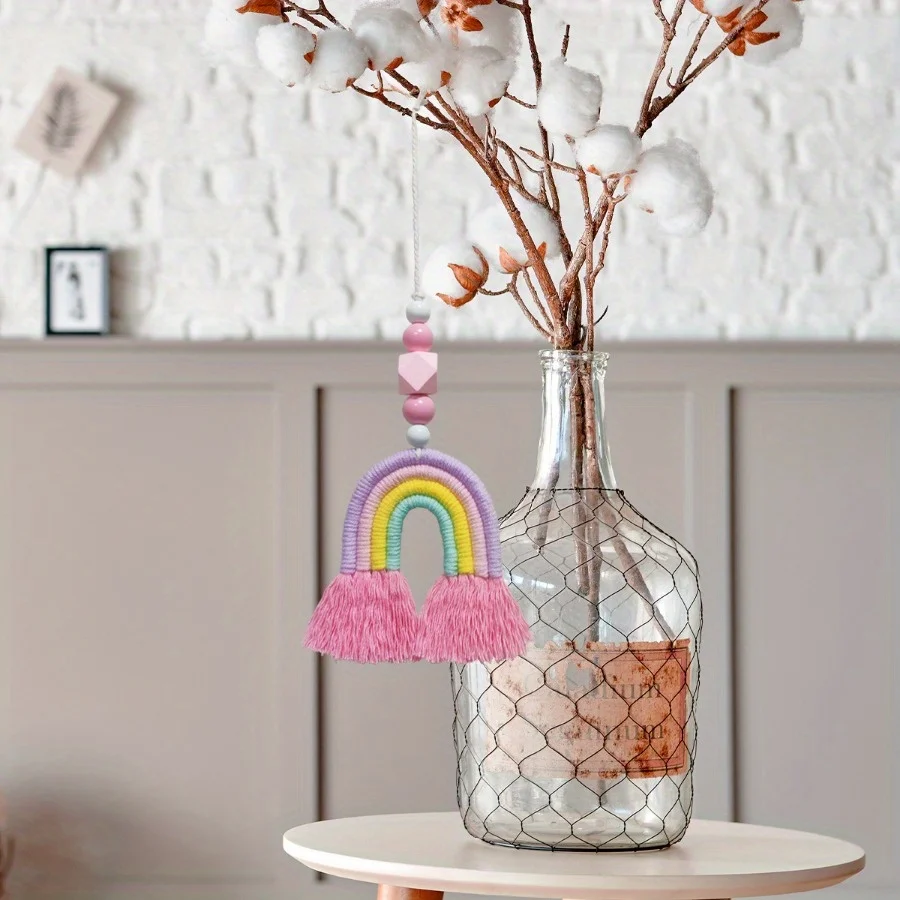 Art And Craft For Nursery - Campanelli eolici arcobaleno rosa che intrecciano