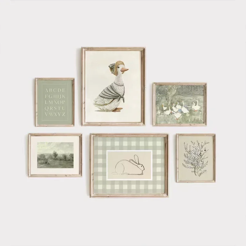Art Craft Duck - Green Bohemian Nursery Gallery Poster da