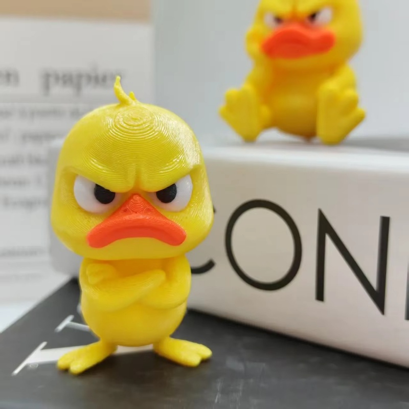 Art Craft Duck - Statua di Paperella Arrabbiata Gialla Stampata