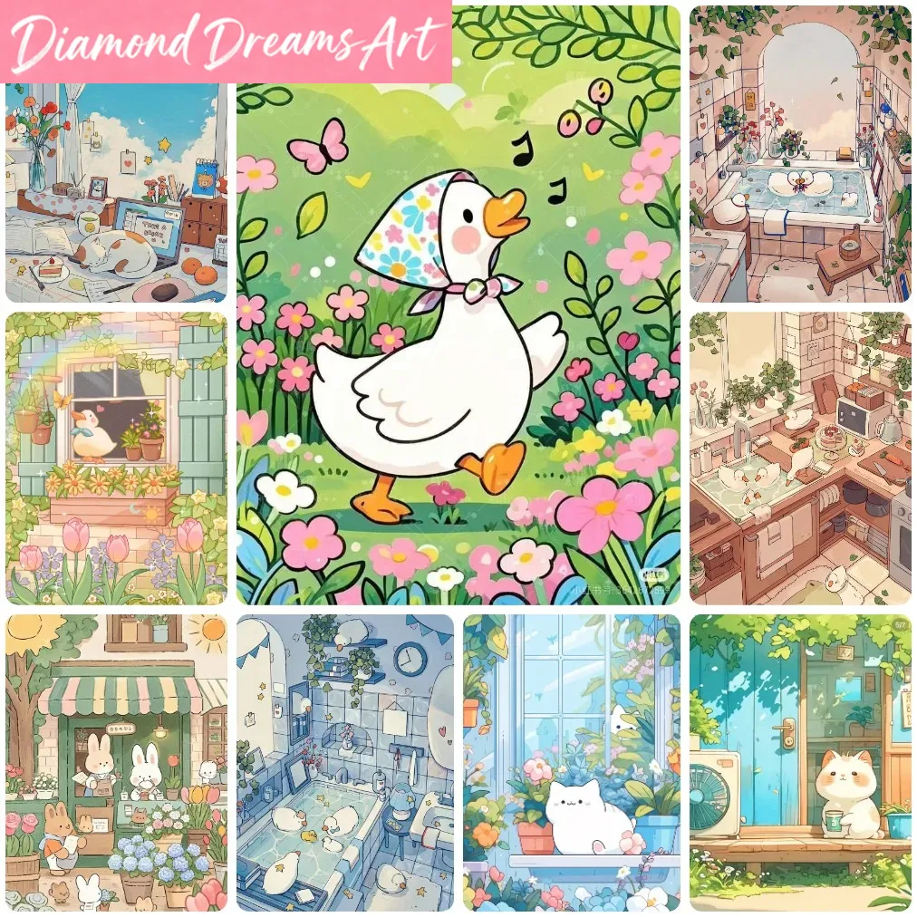 Art Craft Duck - Dipinto Diamantato Senza Cornice, Animali Cartoni
