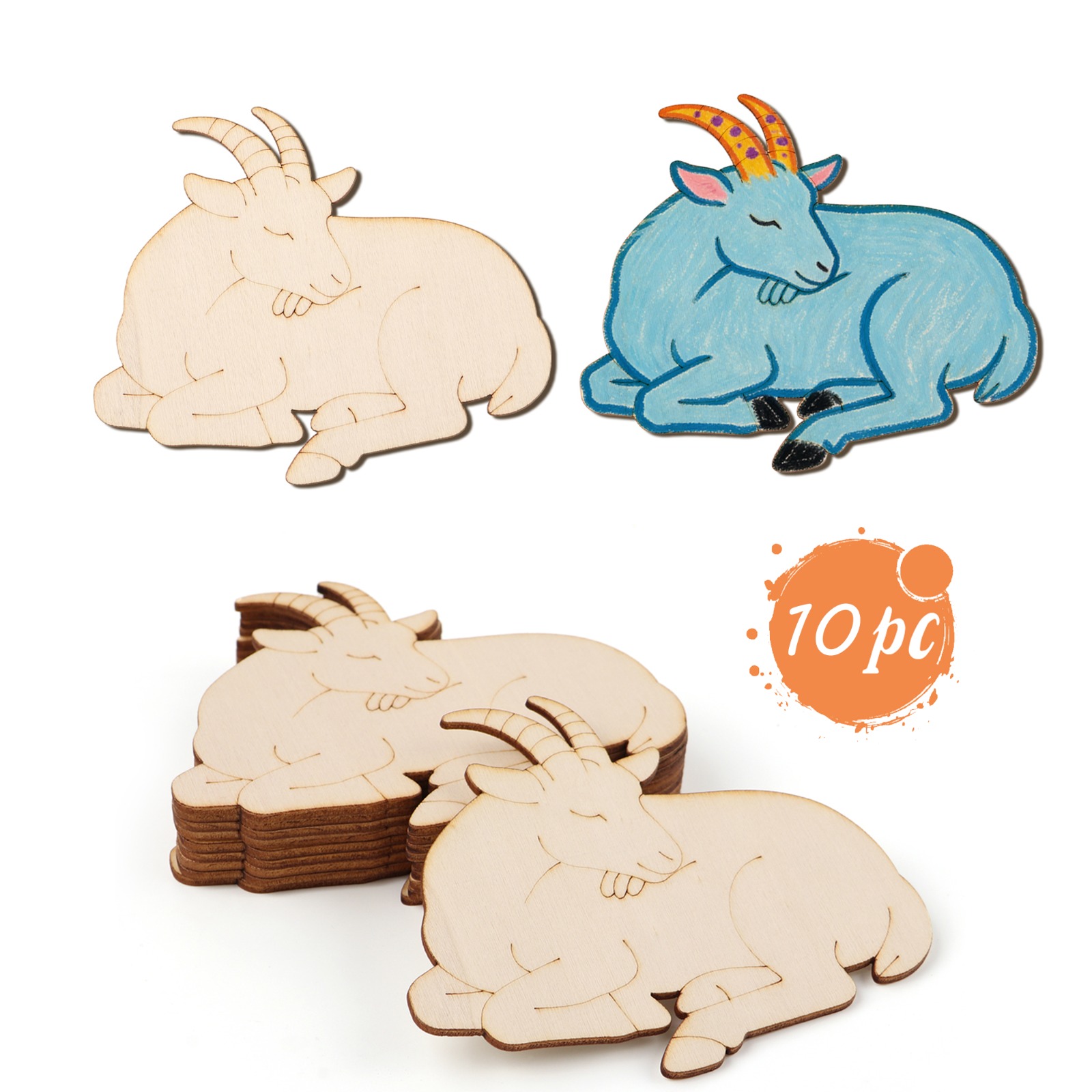Art Craft Diy - Set di 10 Ornamenti in Legno