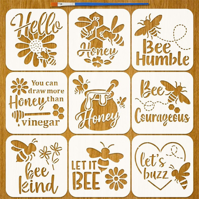 Art Craft Quotes - Set di 9 Stencil con Citazioni