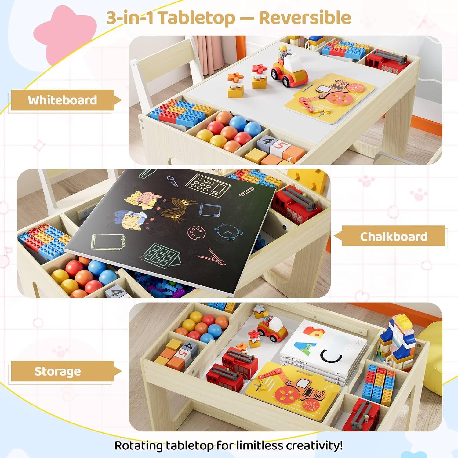 Set Tavolo e Sedia 3 in 1 per  - Art And Craft For Nursery recensione e prezzo