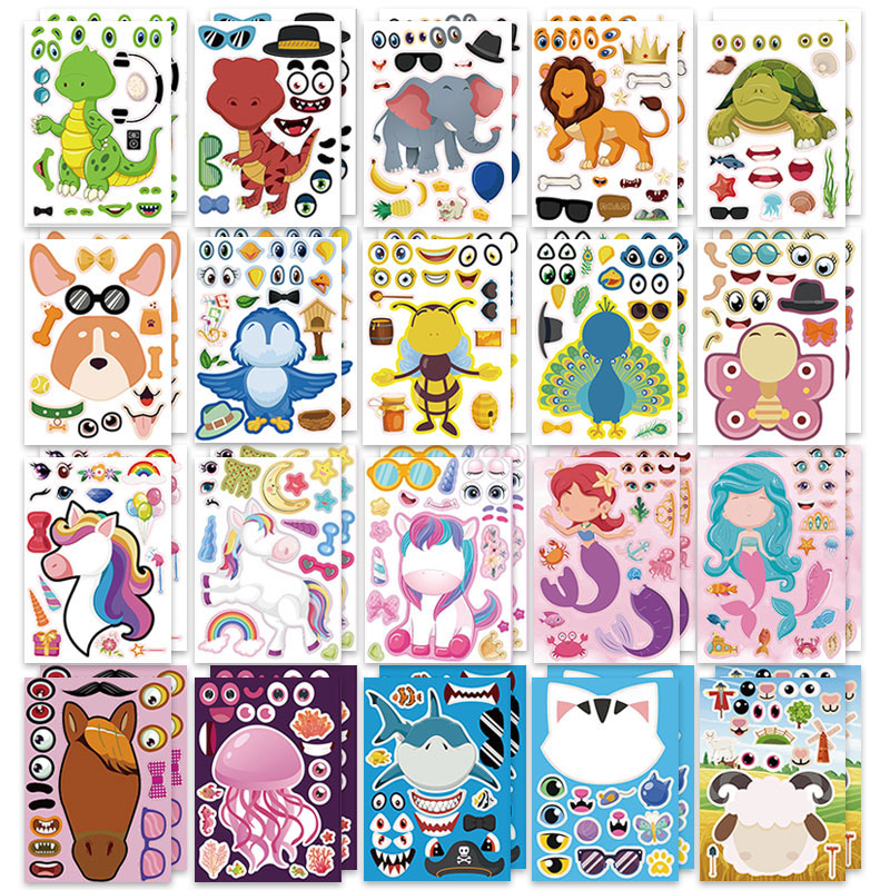 12/24 fogli Crea un viso Adesi - Art Craft Zoo recensione e prezzo