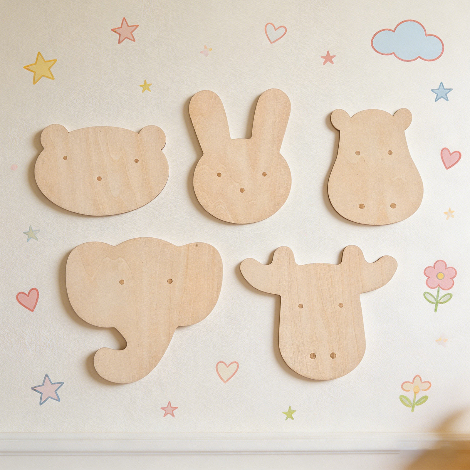 5 Pezzi Adesivi Murali in Legn - Art And Craft For Nursery recensione e prezzo